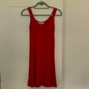 LOFT Vibrant Red Sleeveless Mini Dress